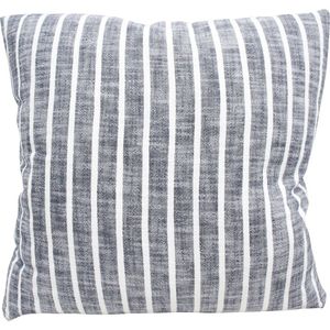 LVD Stonewashed Cotton Harbour Vertical Striped Cushion 50x50cm Navy