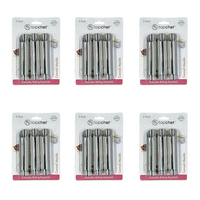 6x 3pc Topchef Stainless Steel Cannoli Moulds Baking Utensil Set Silver