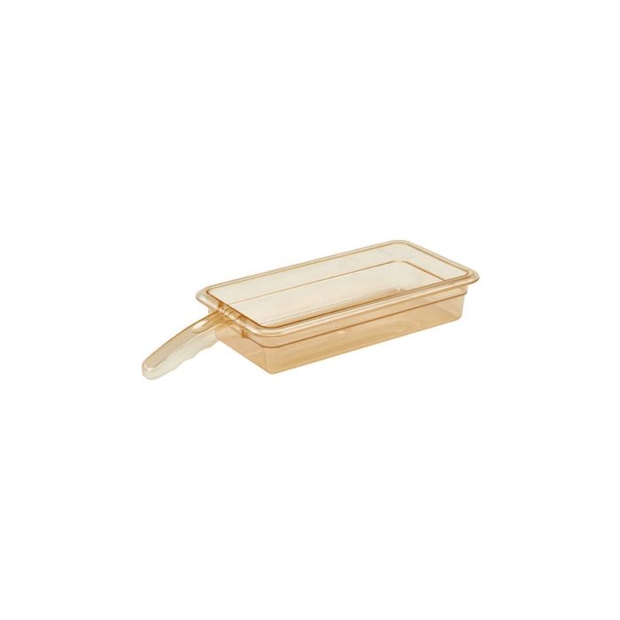Cambro 1/3 Size Food Pan High Heat Polycarbonate Amber Single Handle 176x325x65mm / 2.4Lt