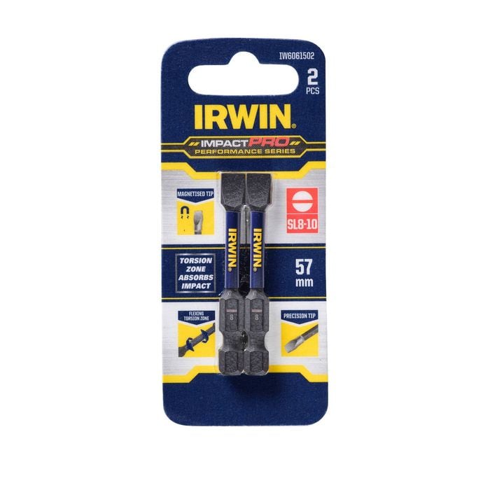 Irwin Impact Pro Performance 57mm SL8-10 - 2 Pack