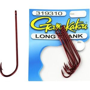 Gamakatsu Long Shank Red Fishing Hook Prepack 6