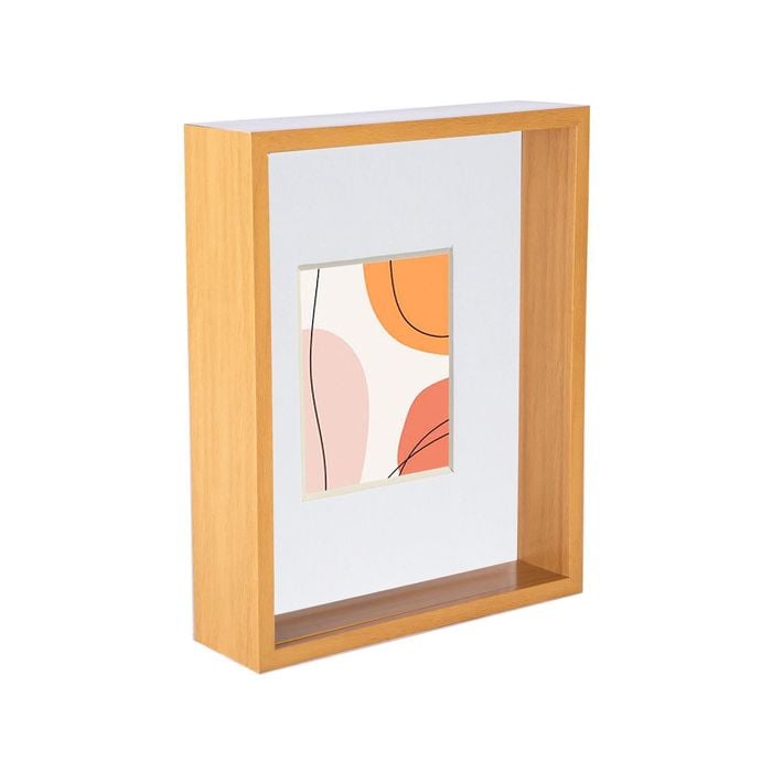 Nicola Spring 8" x 10" 3D Deep Box Photo Frame with White 4" x 6" Mount