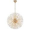 Telbix Lerida Modern Pendant Hanging Lamp Light Metal Crystal Gold Clear Gloss