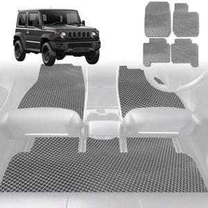6D Diamond Car Floor Mats for Suzuki Jimny 2018-Current Auto-Full Set-Grey-Outback GT