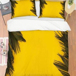 3D Yellow Leaves Quilt Cover Set Bedding Set Pillowcases 137