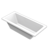 Clearlite 740 x 450mm White Varo Bath - 1800mm