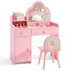 Costway Kids Vanity Set Makeup Table