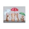P&P Cats with Umbrellas Canvas Print - Elegant Modern Wall Art for Living Room, Bedroom & Office Decor 90x60cm