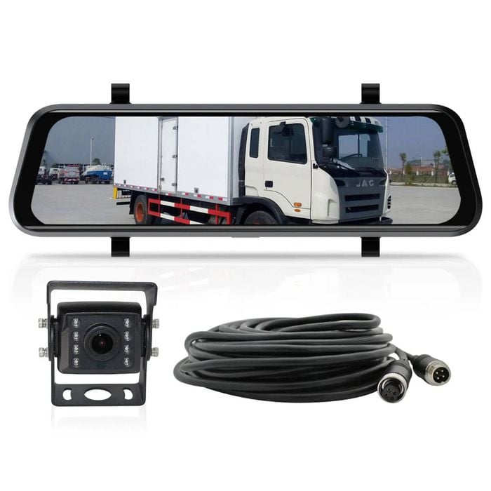Elinz K Series 9.6" Full Screen Display Clip-on Mirror Ahd Monitor Small 1080p Reversing Camera 10m Cable