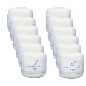 12pk Malli Super Strength 100% Cotton Crochet Knitting Yarn 3ply 50g Cream