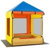 Costway Fir Wood Kids Sandpit Outdoor Sandbox Playhouse W/canopy