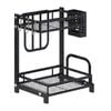 CARLA HOME 2-Tier Kitchen Spice Rack Organizer Storage Shelf for Condiments, Oil Bottles, Utensils, Cutting Board & More