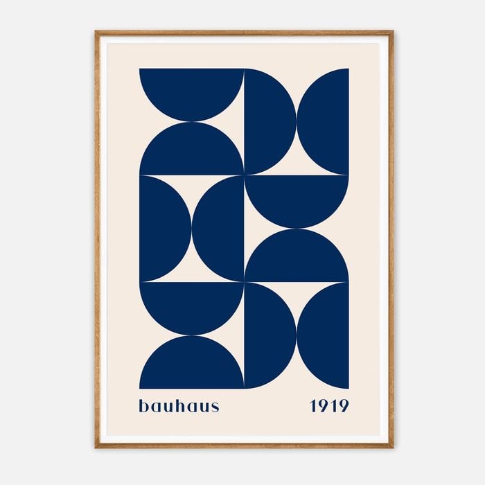 Galrie Bauhaus 1919 - Elegant Minimalist Geometric Art Print for Modern Interiors, Wood Frame, A0 84 x 119cm (33 x 47inch)