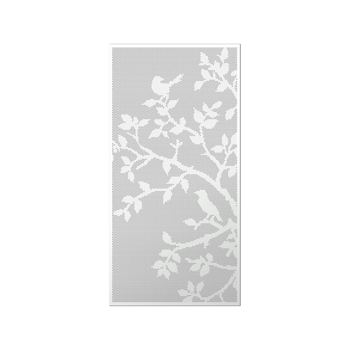 Walpix 1775 x 875 x 2.0mm Perforated Aluminium Decorative Screen Folded Profile Spring Full Perf - White Satin