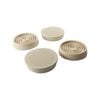 Surface Gard 44mm White Round Rubber Base Castor Cup - 4 Pack