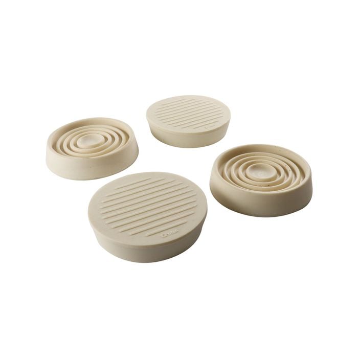 Surface Gard 44mm White Round Rubber Base Castor Cup - 4 Pack