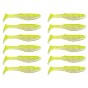 2x 6PK 3In Rapala Crush City Heavy Hitter Plastic Paddle Tail Lures -Neon Pearl