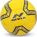 Nivia RABONA Football (White/Orange, Size 5) | Hand Stitched | 32 Panel | Hobby Playing Ball | Soccer Ball