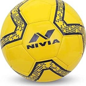 Nivia RABONA Football (White/Orange, Size 5) | Hand Stitched | 32 Panel | Hobby Playing Ball | Soccer Ball