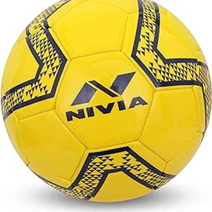 Nivia RABONA Football (White/Orange, Size 5) | Hand Stitched | 32 Panel | Hobby Playing Ball | Soccer Ball