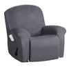 Smarcute Suede Recliner Chair Cover 1 Piece Stretch Thick Sofa Slipcover Grey