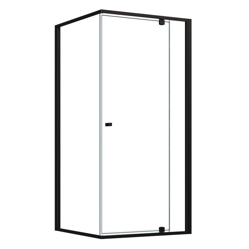 900 x 1830mm Matte Black Semi Frameless Shower Screen