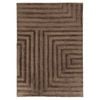 Loopsie-230cm X 160cm-pigneto Mocha Geometric Carved Wool Rug