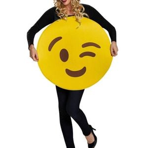 Wink Emoji Face Unisex Adults Costume - One Size