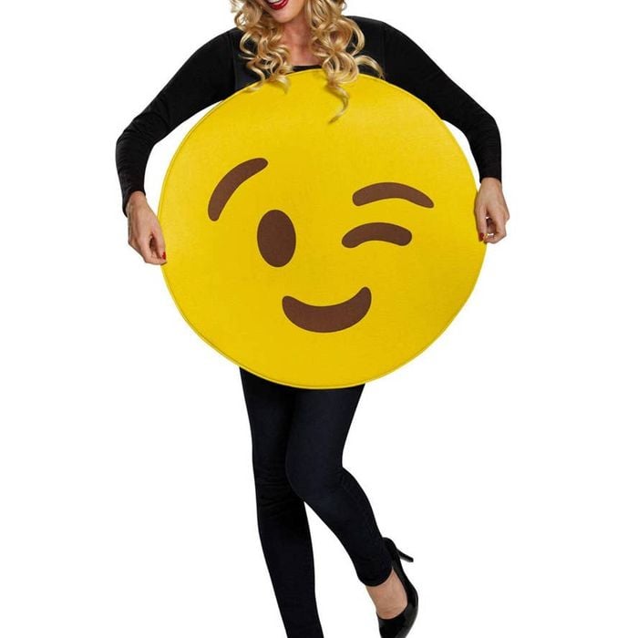 Wink Emoji Face Unisex Adults Costume - One Size