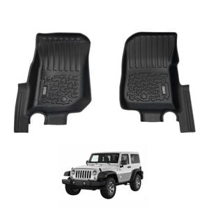 AUSGO Car Floor Mats for Jeep Wrangler JK Series 2-Door 2007-2018 All-Weather Floor Liners