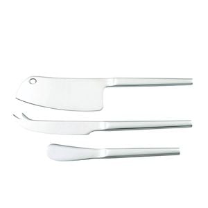 3pc Essen Silver Cheese Knife Set Stainless Steel Modern Cutlery Collection