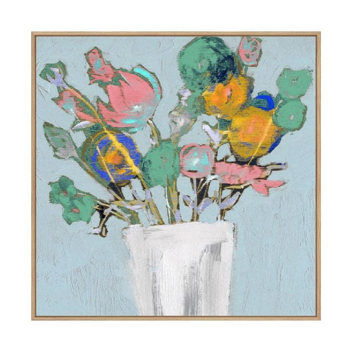 Artey | Fun Bouquet I - Framed Canvas - Natural Frame - 100 x 100cm