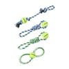 4PK Paws & Claws Rope & Tennis Ball Tugger 29cm Assorted