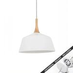 Snap Lighting Nordic Timber and Metal Dome Downlight to Pendant Light Conversion Kit White Large