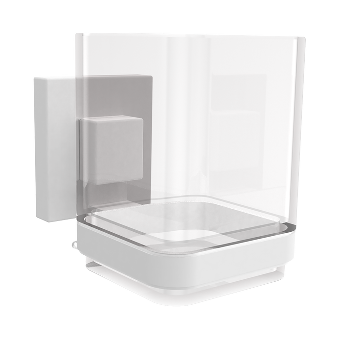Fusion-Loc Matte White Style Suction Bathroom Tumbler