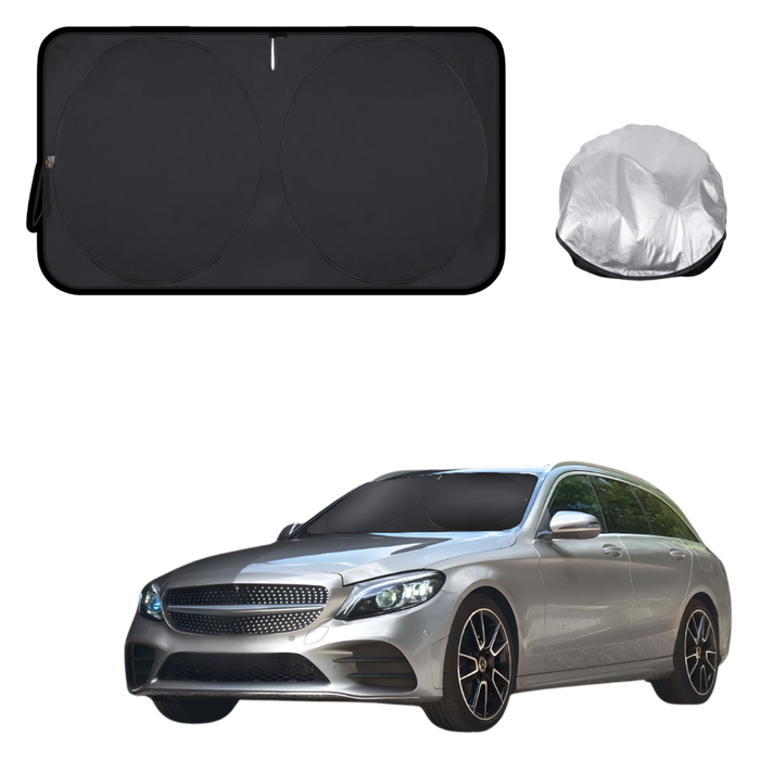 Front Windscreen Sun Shade for Mercedes-Benz C-class 2014 - 2021 Wagon(W205) - Standard 150 x 85 cm - Black