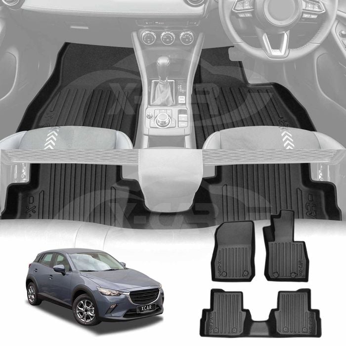 3D All-Weather Floor Mats for Mazda CX-3 CX3 2015-Onwards Customized Floor Liners Full Set Carpet