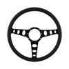 Cal Custom 15.5" Outlaw Billet Steering Wheel Black Half-Wrap Anodised Black Spokes & Finger Notches