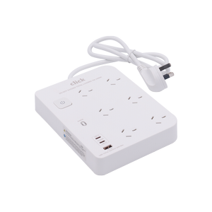 Click 6 Outlet Power Board With PD20W USB Charger