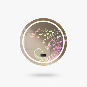 P&P Silver Round Bluetooth LED Bathroom Mirror Anti Fog Smart Display