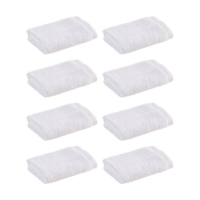 8PK Christy Cirrus Face Washer Combed Cotton 450GSM Fast Drying White