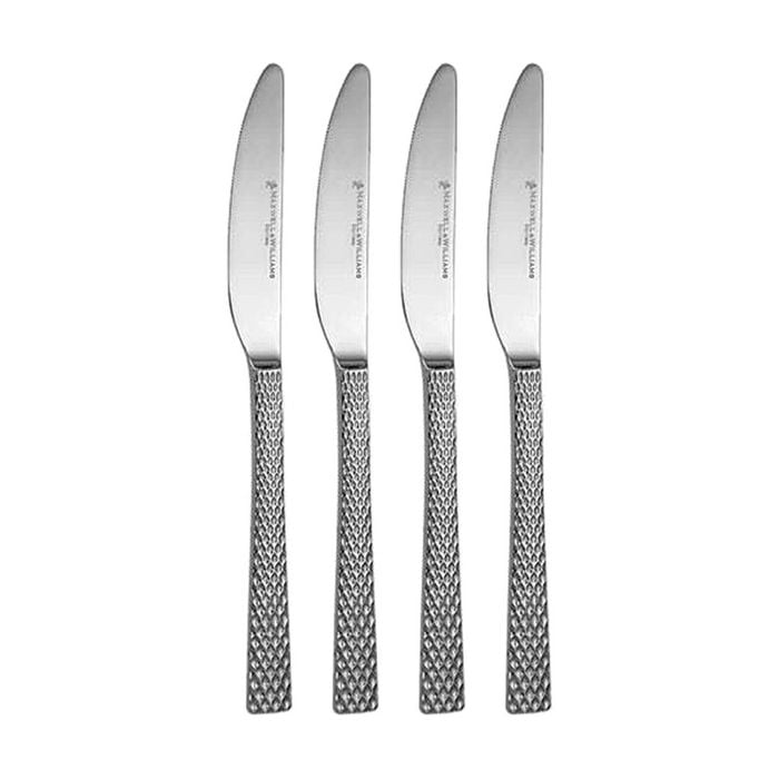 4x Maxwell & Williams Diamonds Stainless Steel Faceted Design Entree Knife