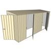 Build-A-Shed 1.2 x 4.5 x 2.0m Tunnel Shed Tunnel Hinged Door with 2 Hinged Side Doors - Cream
