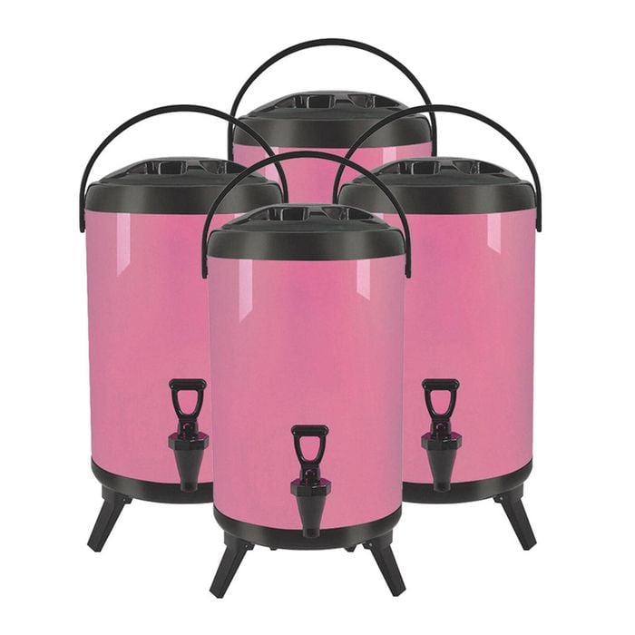 SOGA 4X Stainless Steel Insulated Beverage Dispenser with Tap 18L Pink