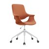 Sabia Oliver High Back Pre-Assembled Office Chair Tan Upholstered White Frame