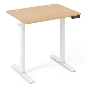 Costway Small Electric Standing Desk Whole-Piece Top Natural