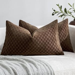 Gioia Casa 2-Pack Chenille Waffle Cushion Covers 30cm x 50cm - Brown