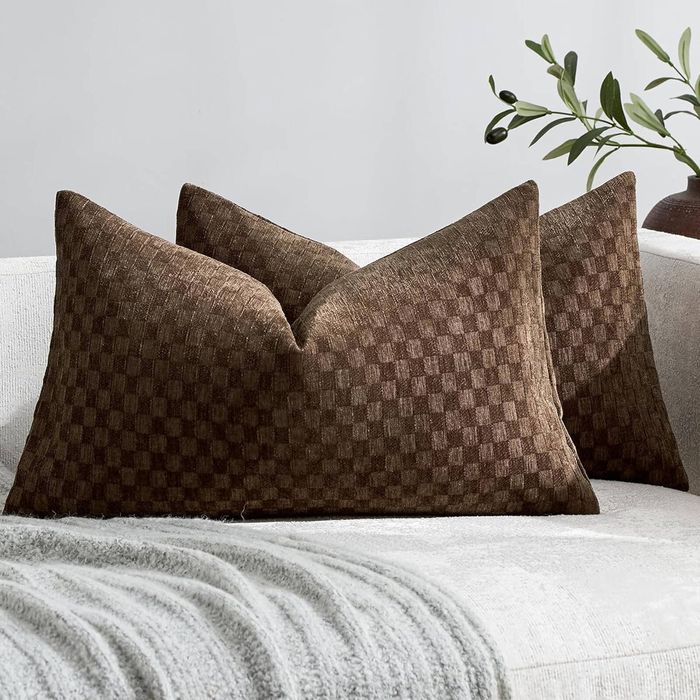 Gioia Casa 2-Pack Chenille Waffle Cushion Covers 30cm x 50cm - Brown