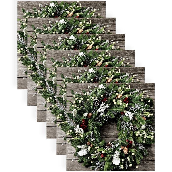 120pc Paper+Design Luncheon 3-Ply Napkin Party Tissue 33x33cm Frosty Wreath