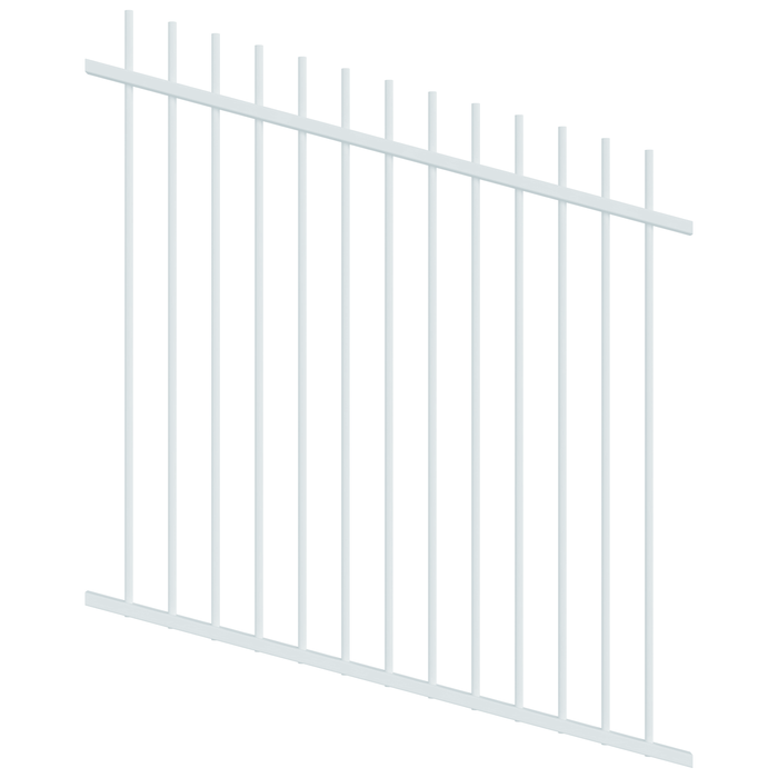 ProtectorAl 350 - 1200 x 1200mm Pearl White Raked Up to 15º Picket Top Pool Fence Panel